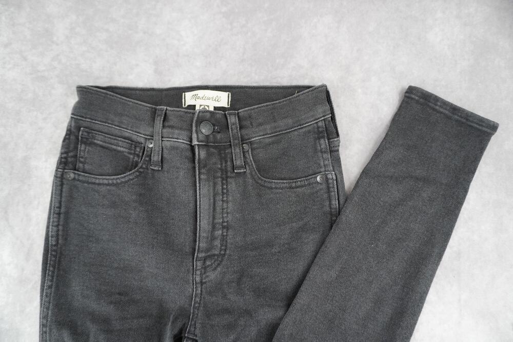 Madewell 10" High-Rise Skinny Jeans Women’s 25P Petite Black Gray Wash Denim